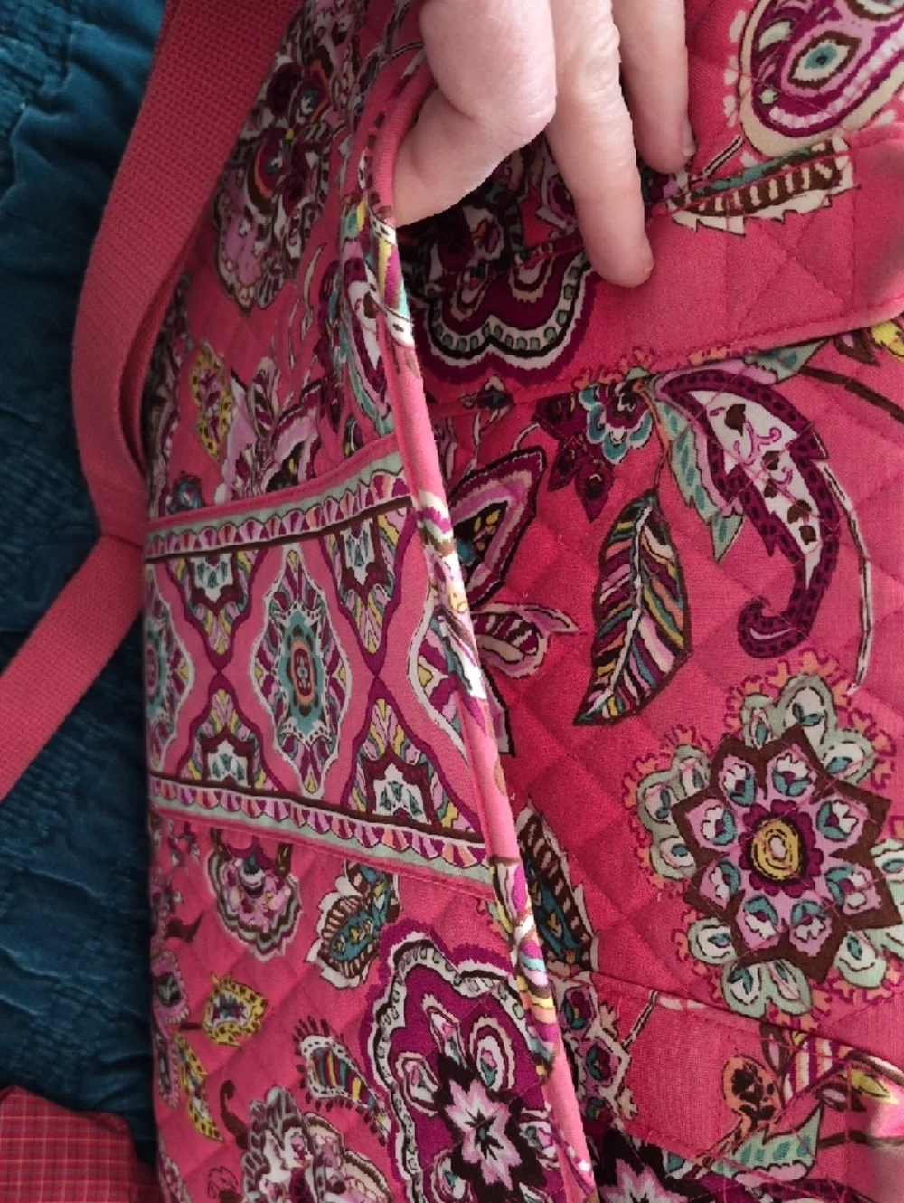 Vera Bradley Pink Paisley Quilted Laptop Computer Bag Cottagecore